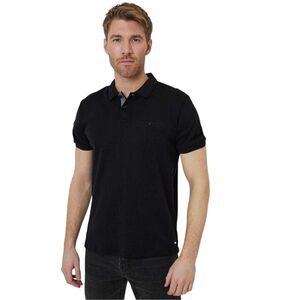 Threadbare Mens Regular Rolled Short Sleeves Polo Shirt / Black